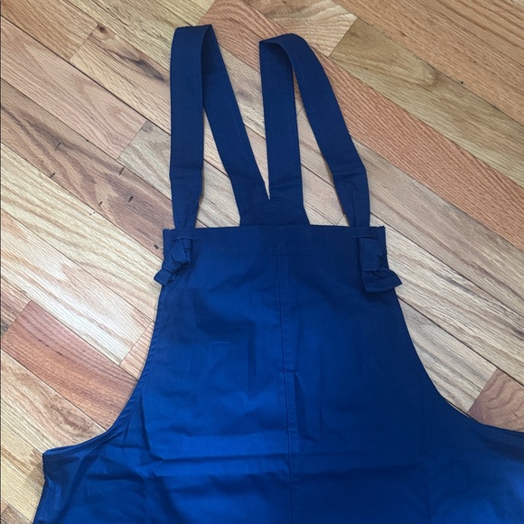 NWOT Zenana  Knotted Strap Overall Romper With Pockets Size Large Blue - Picture 3 of 8